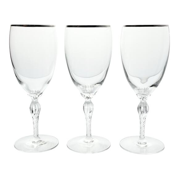 Lenox “Madison” Set of 3 Iced Tea Glasses 8” 12oz Platinum Rim, Signed - Picture 1 of 5